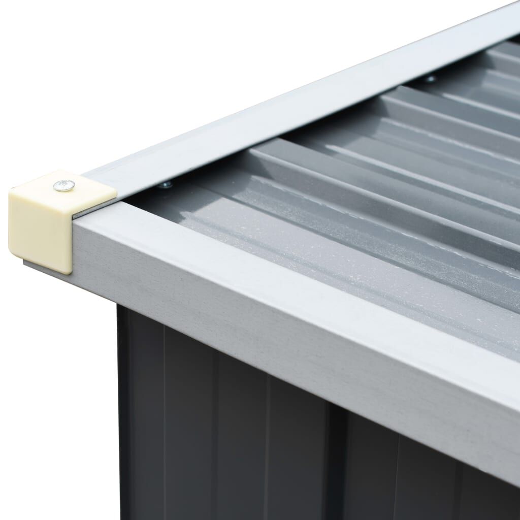 Abri de stockage à bois galvanisé 330x84x152 cm anthracite Gris