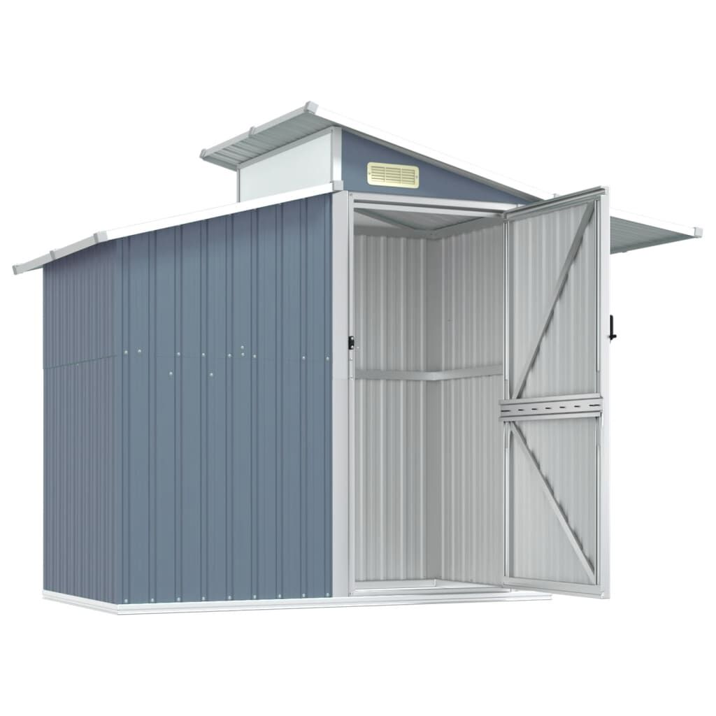 Abri de jardin en acier galvanisé - 270x130x208,5 cm Gris