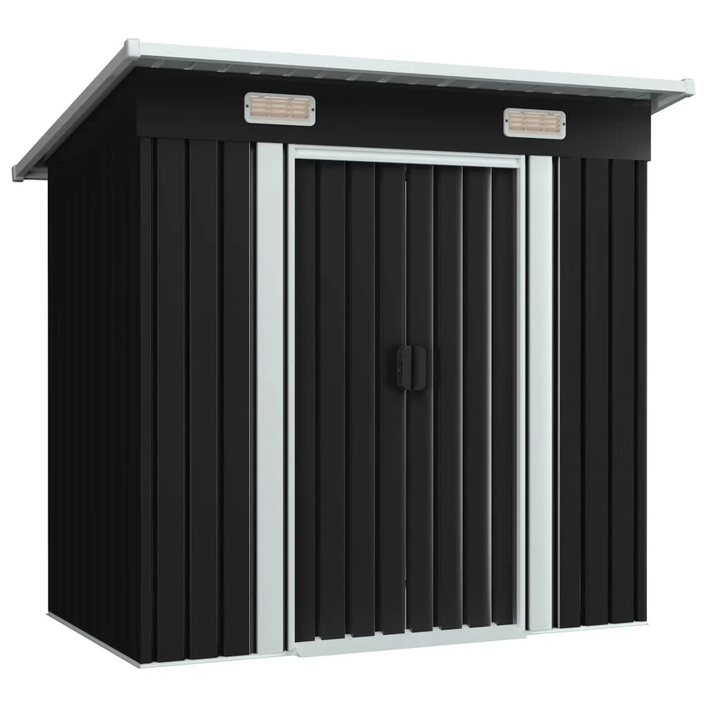 Abri de jardin métal avec portes coulissantes 190x124 cm Noir