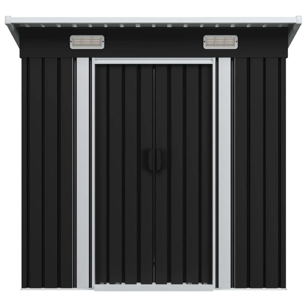 Abri de jardin métal avec portes coulissantes 190x124 cm Noir