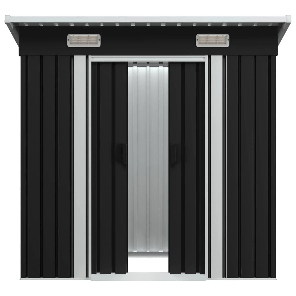 Abri de jardin métal avec portes coulissantes 190x124 cm Noir