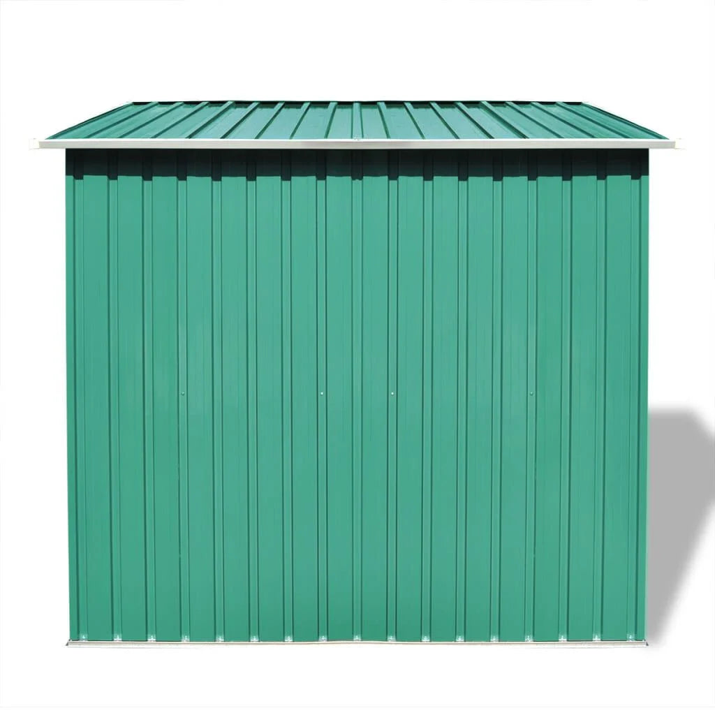 Abri de jardin métal avec portes coulissantes 190x124 cm Vert