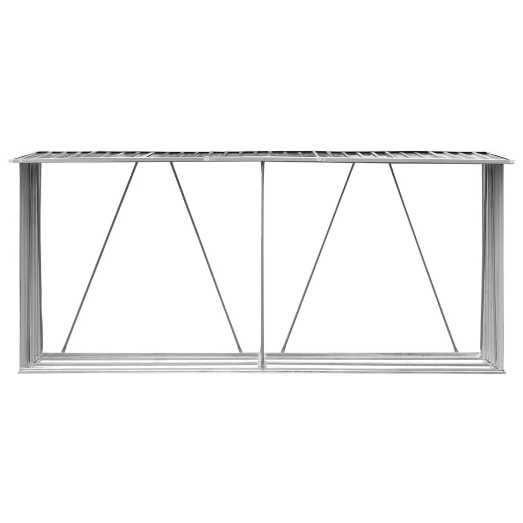 Abri de stockage à bois galvanisé 330x84x152 cm anthracite Noir