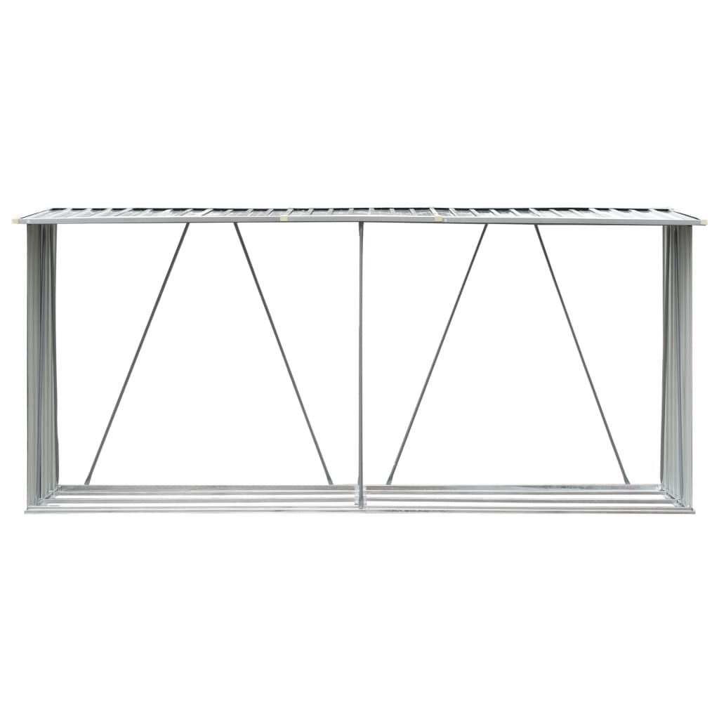 Abri de stockage à bois galvanisé 330x84x152 cm anthracite Vert