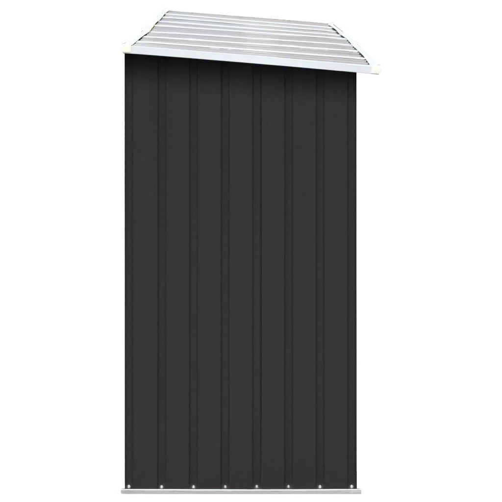 Abri de stockage à bois galvanisé 330x84x152 cm anthracite Noir