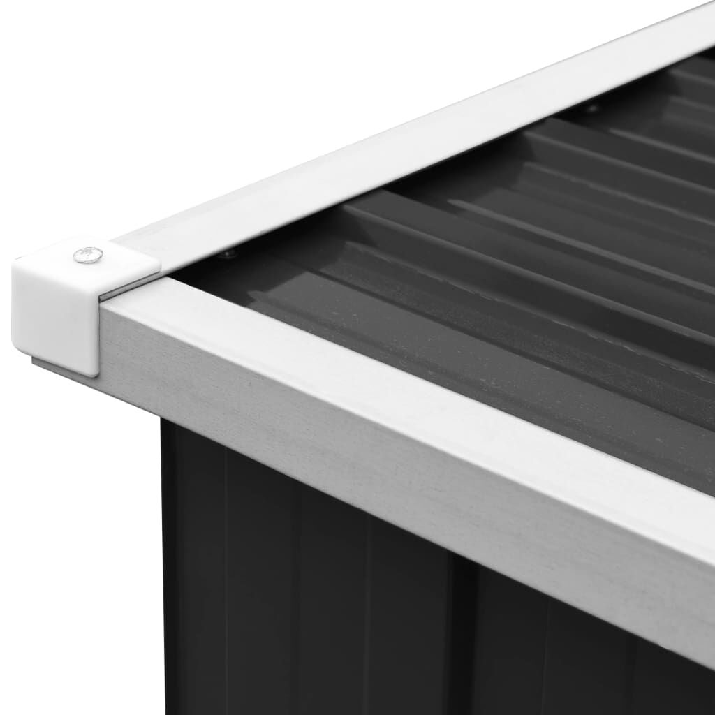 Abri de stockage à bois galvanisé 330x84x152 cm anthracite Noir