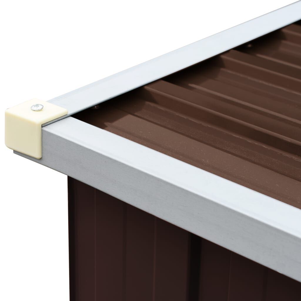 Abri de stockage à bois galvanisé 330x84x152 cm anthracite Marron