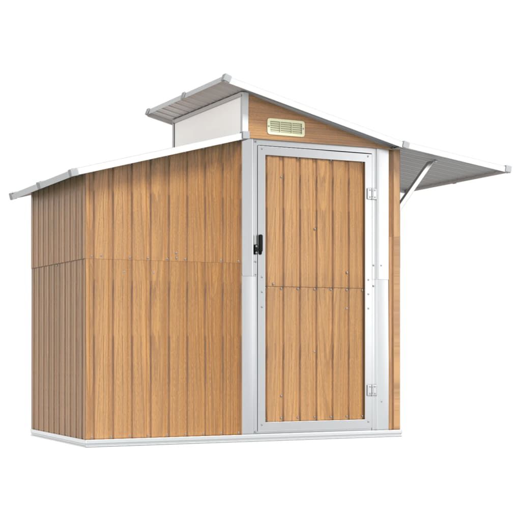 Abri de jardin acier galvanisé 270x130x208,5cm Marron clair