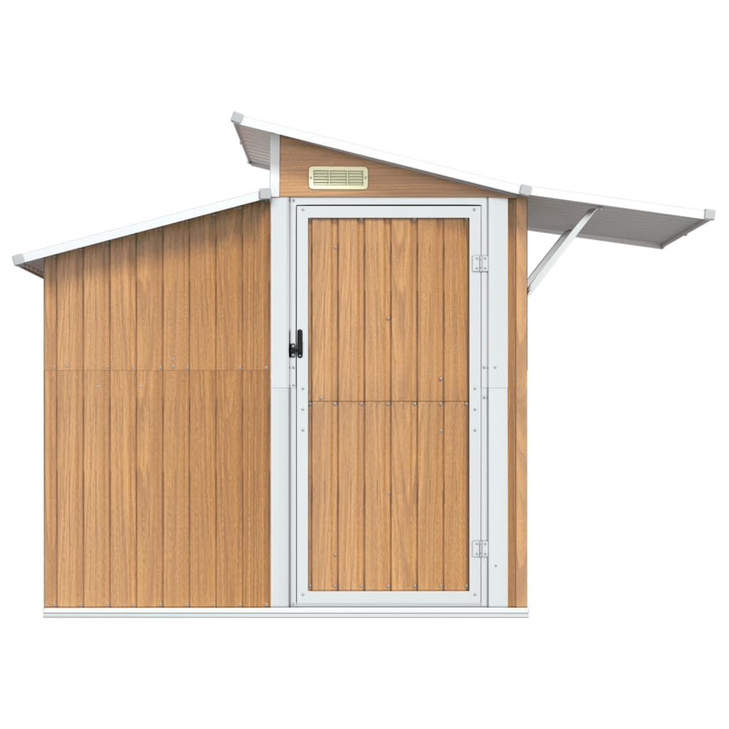 Abri de jardin acier galvanisé 270x130x208,5cm Marron clair