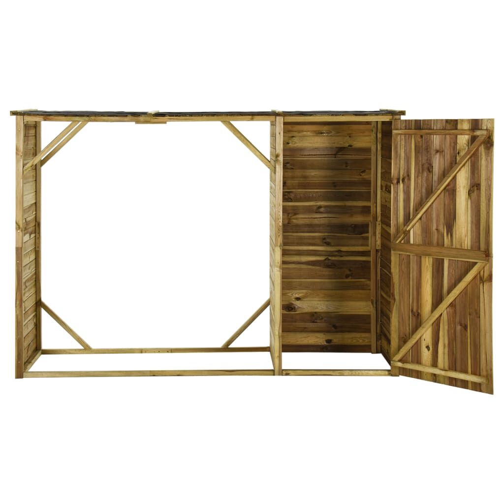 Abri de jardin avec toit prolongé acier anthracite 277x110cm