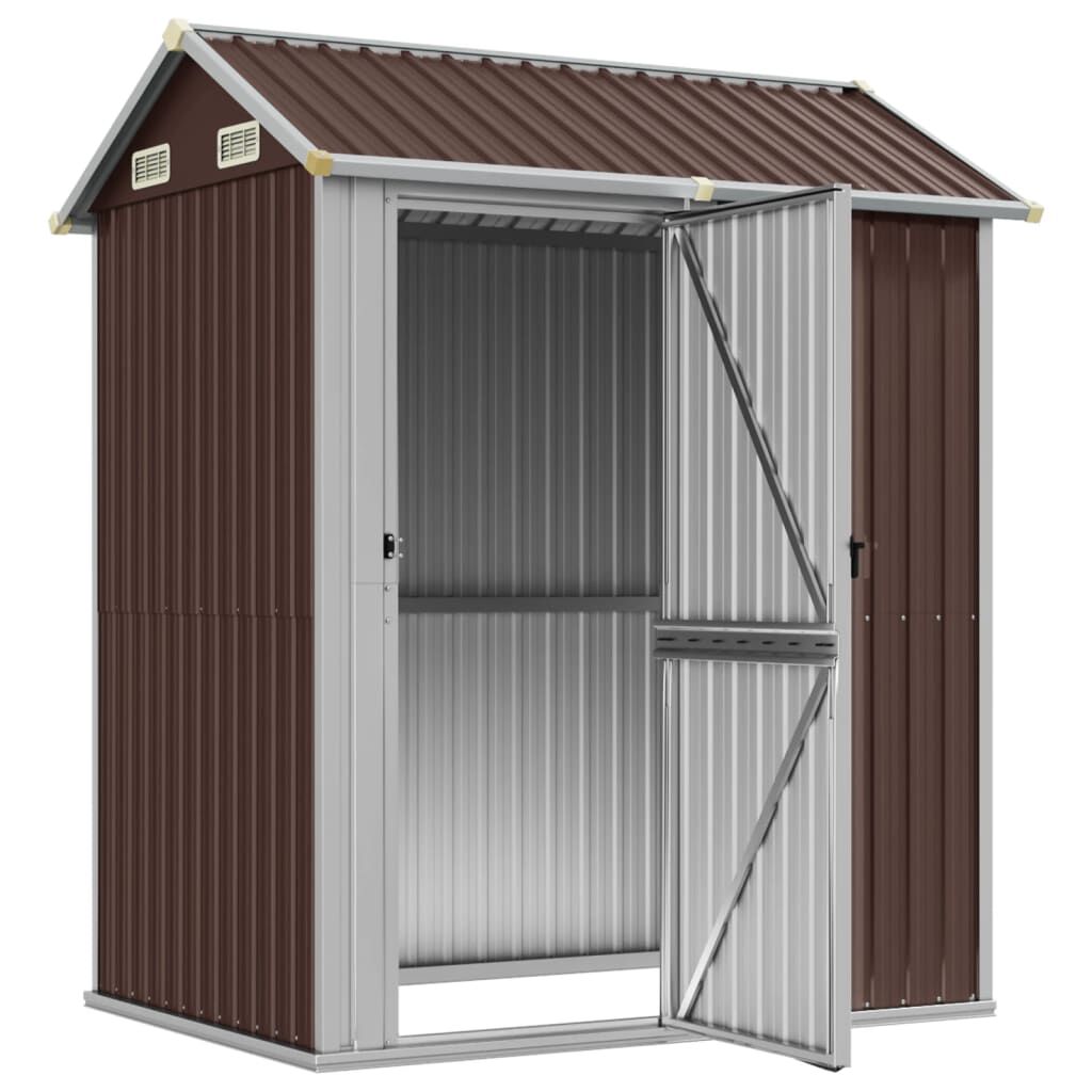 Abri de jardin acier 192x152,5x237 cm robuste Marron