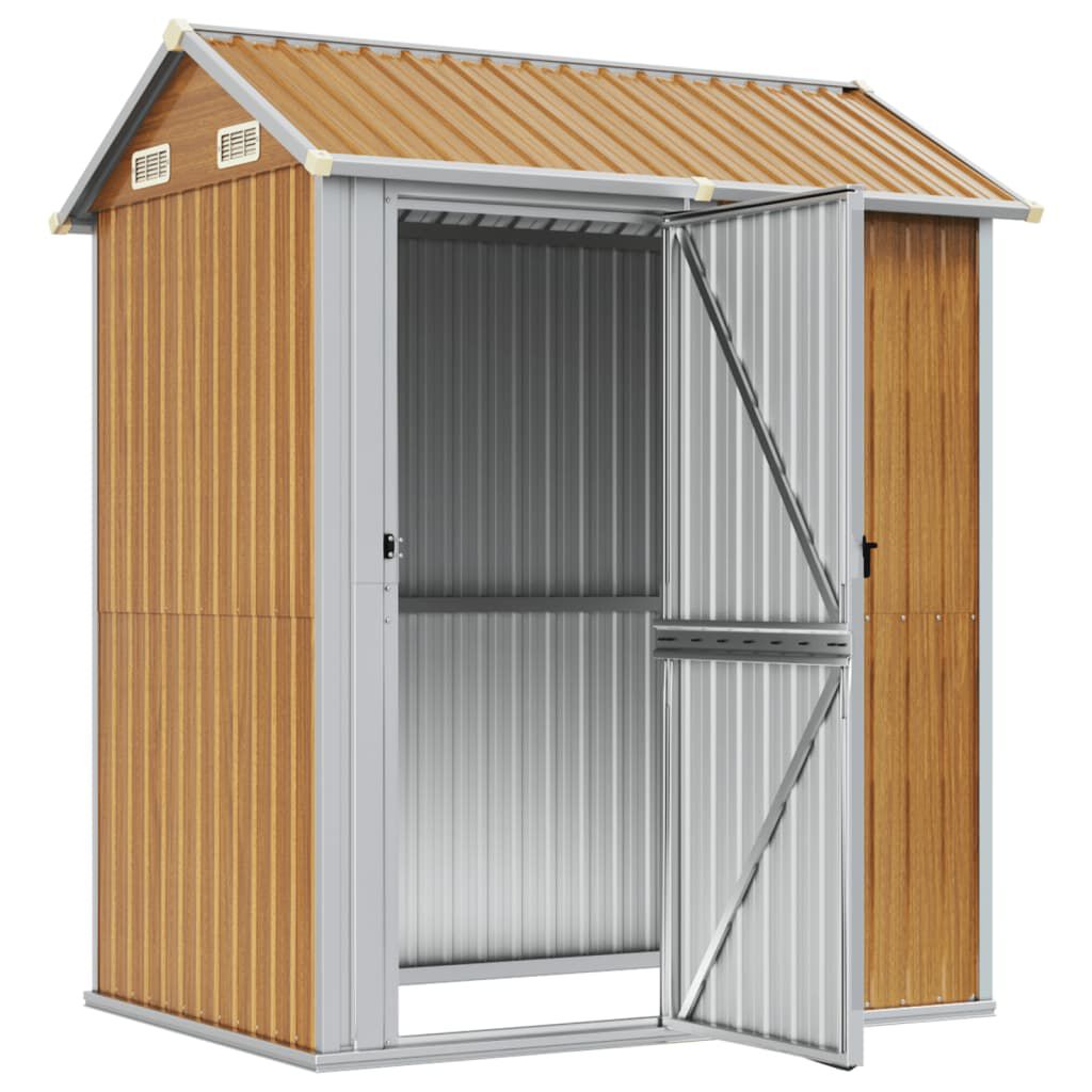 Abri de jardin acier 192x152,5x237 cm robuste Marron Clair