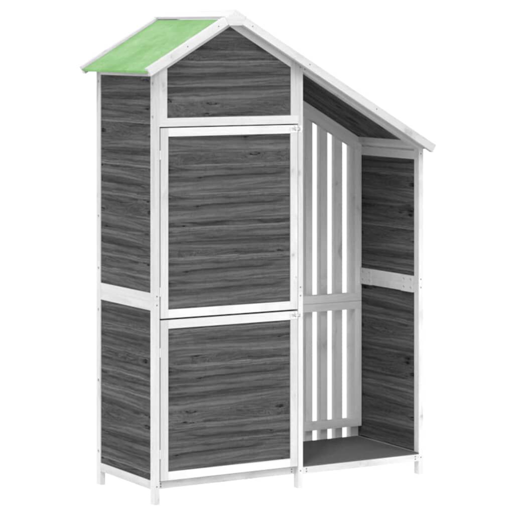 Abri à outils de jardin moka 120x53,5x170 cm en bois massif Gris