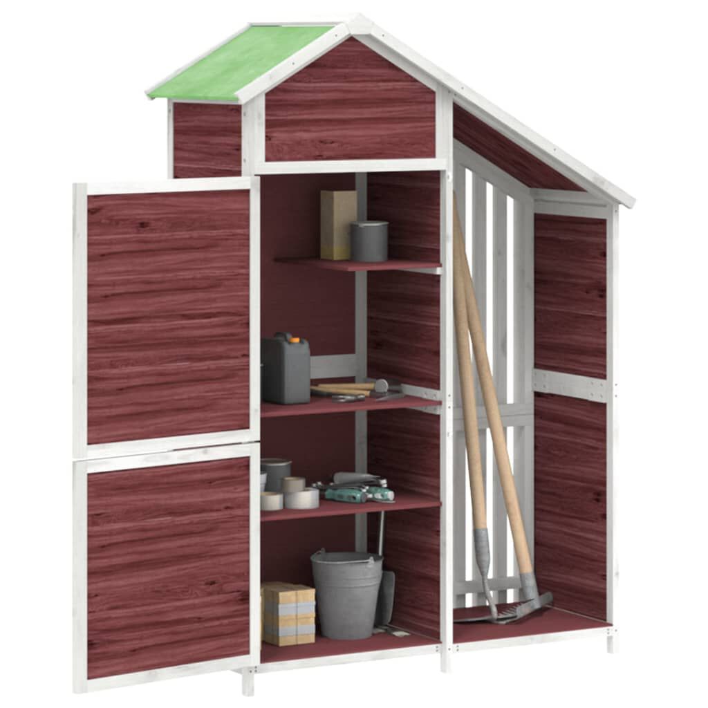 Abri à outils de jardin moka 120x53,5x170 cm en bois massif Café