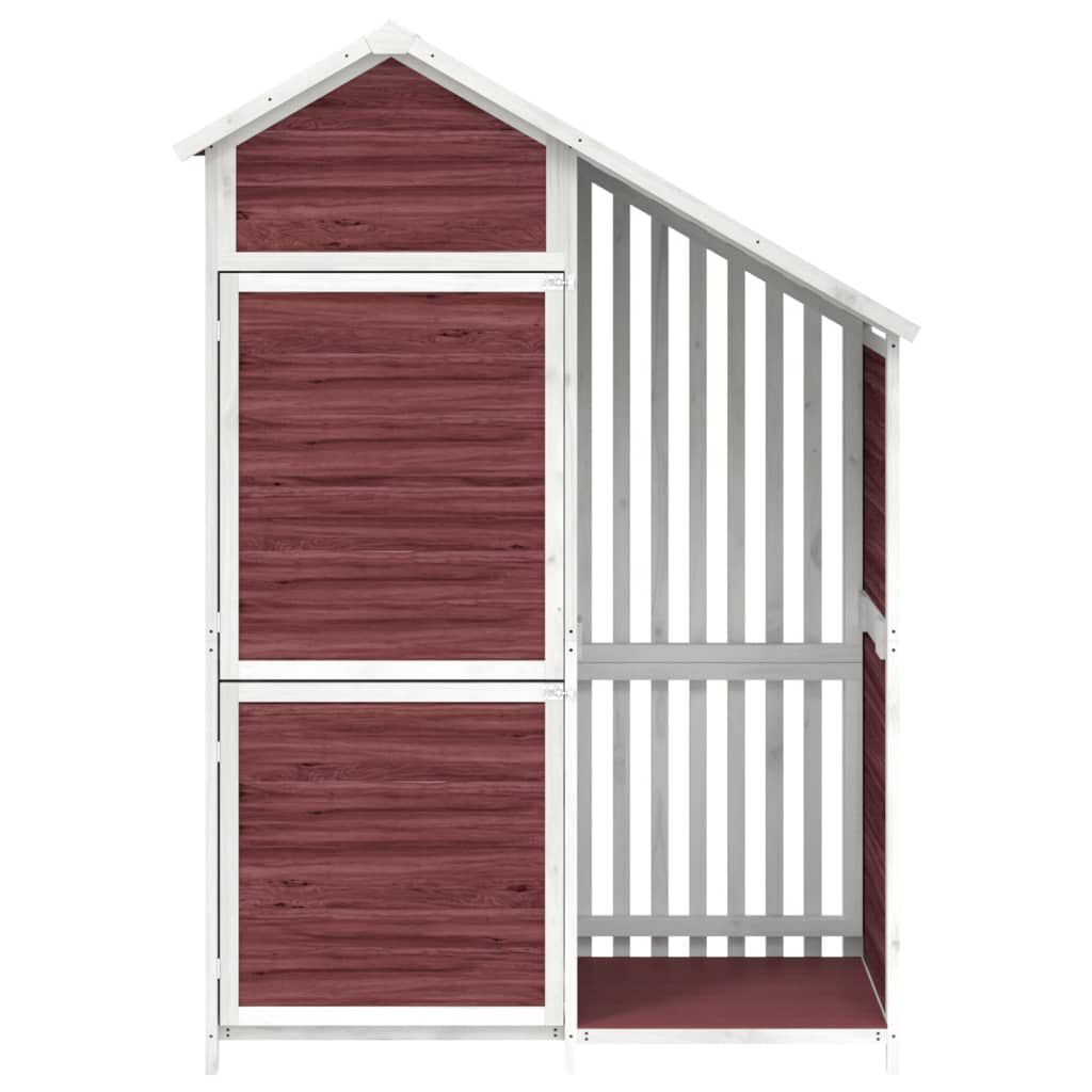 Abri à outils de jardin moka 120x53,5x170 cm en bois massif Café