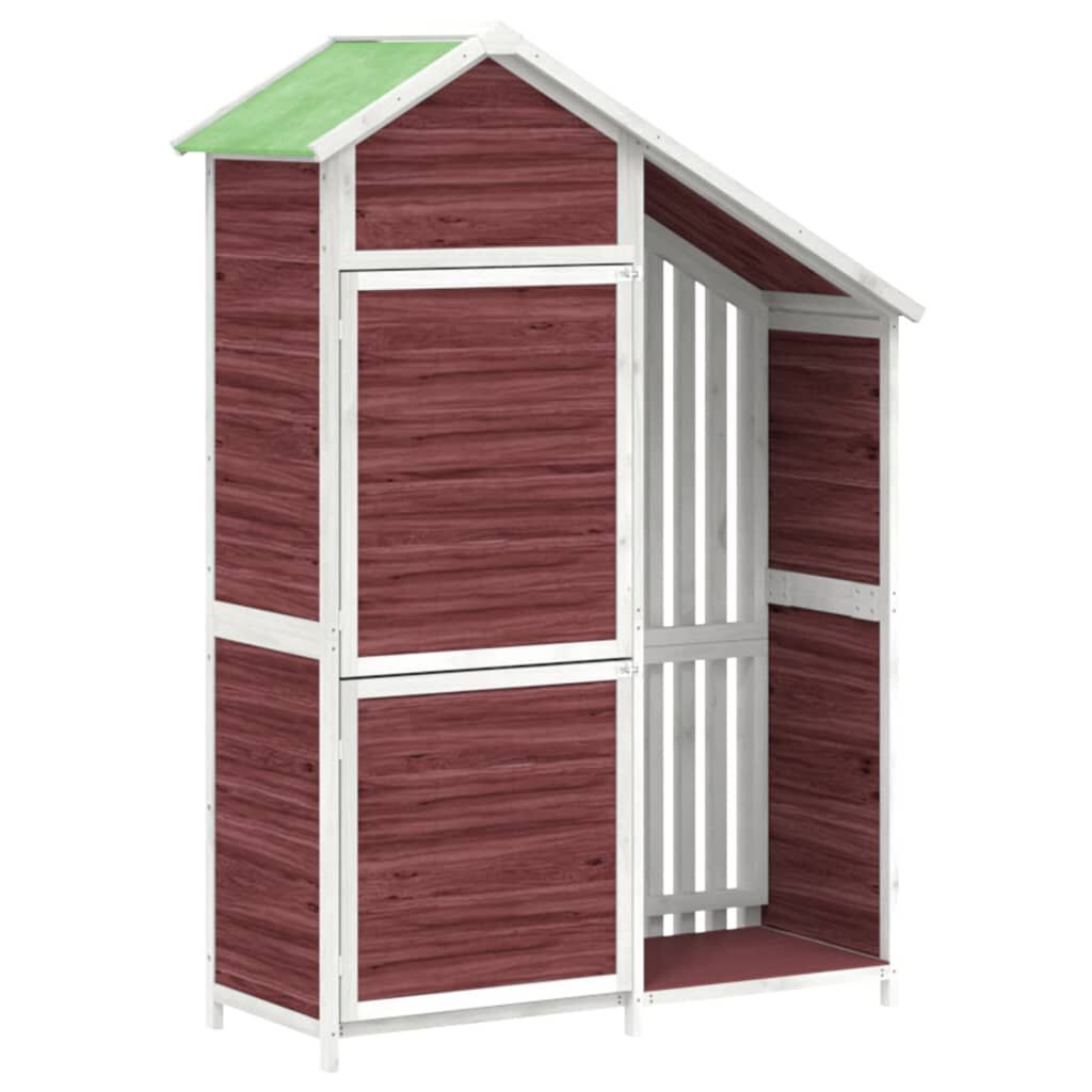 Abri à outils de jardin moka 120x53,5x170 cm en bois massif Café