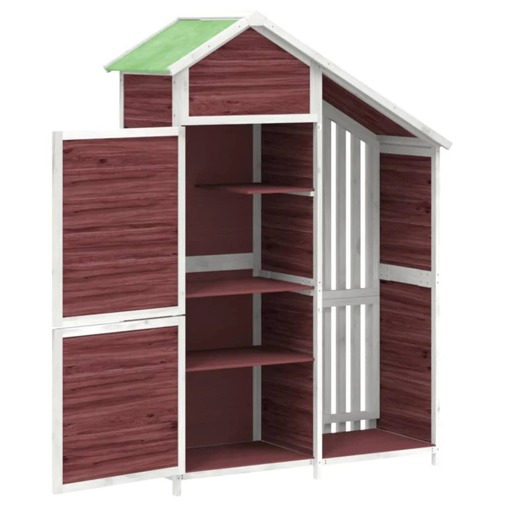 Abri à outils de jardin moka 120x53,5x170 cm en bois massif Café