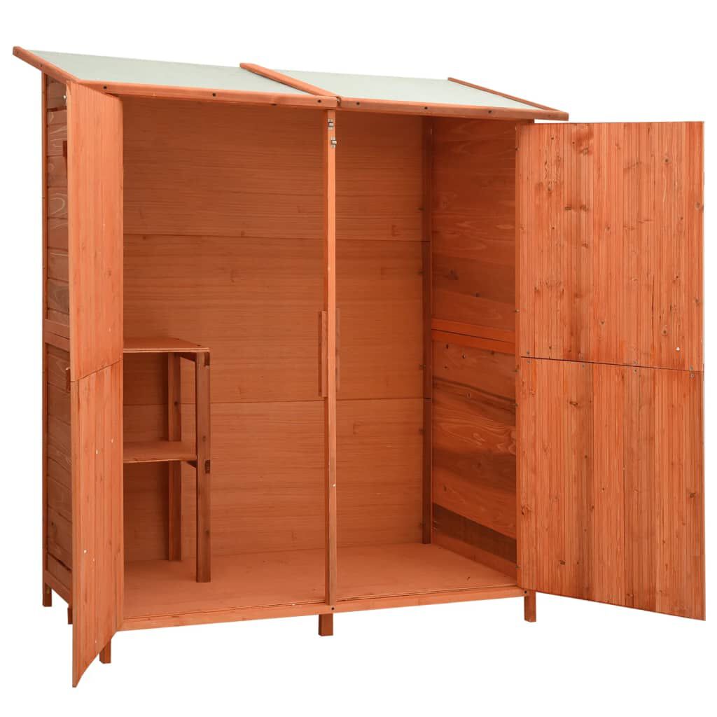 Abri à Outils de Jardin en Bois de Sapin Massif - 136x75x160 cm