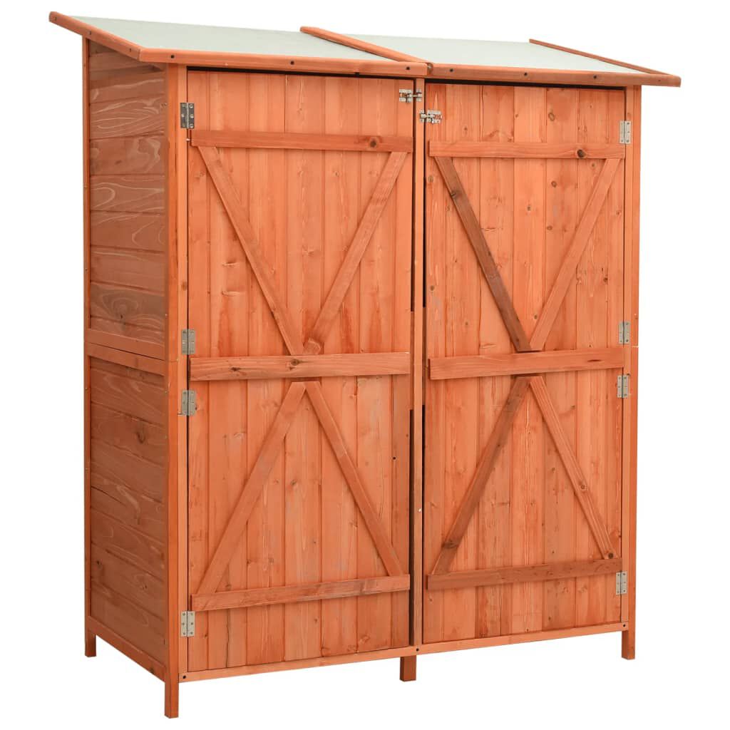 Abri à Outils de Jardin en Bois de Sapin Massif - 136x75x160 cm