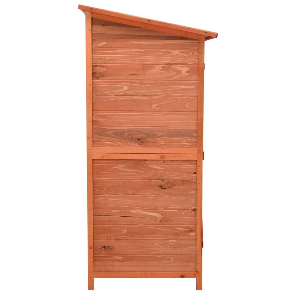 Abri à Outils de Jardin en Bois de Sapin Massif - 136x75x160 cm