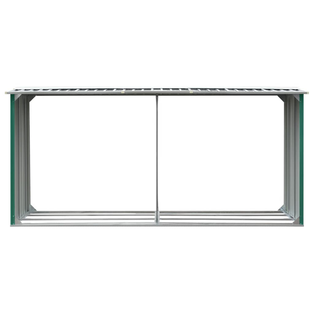 Abri à Bois Acier Galvanisé 330x92x153 cm Anthracite Vert