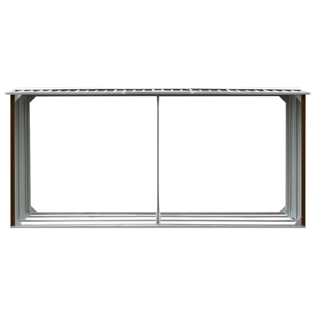 Abri à Bois Acier Galvanisé 330x92x153 cm Anthracite Marron