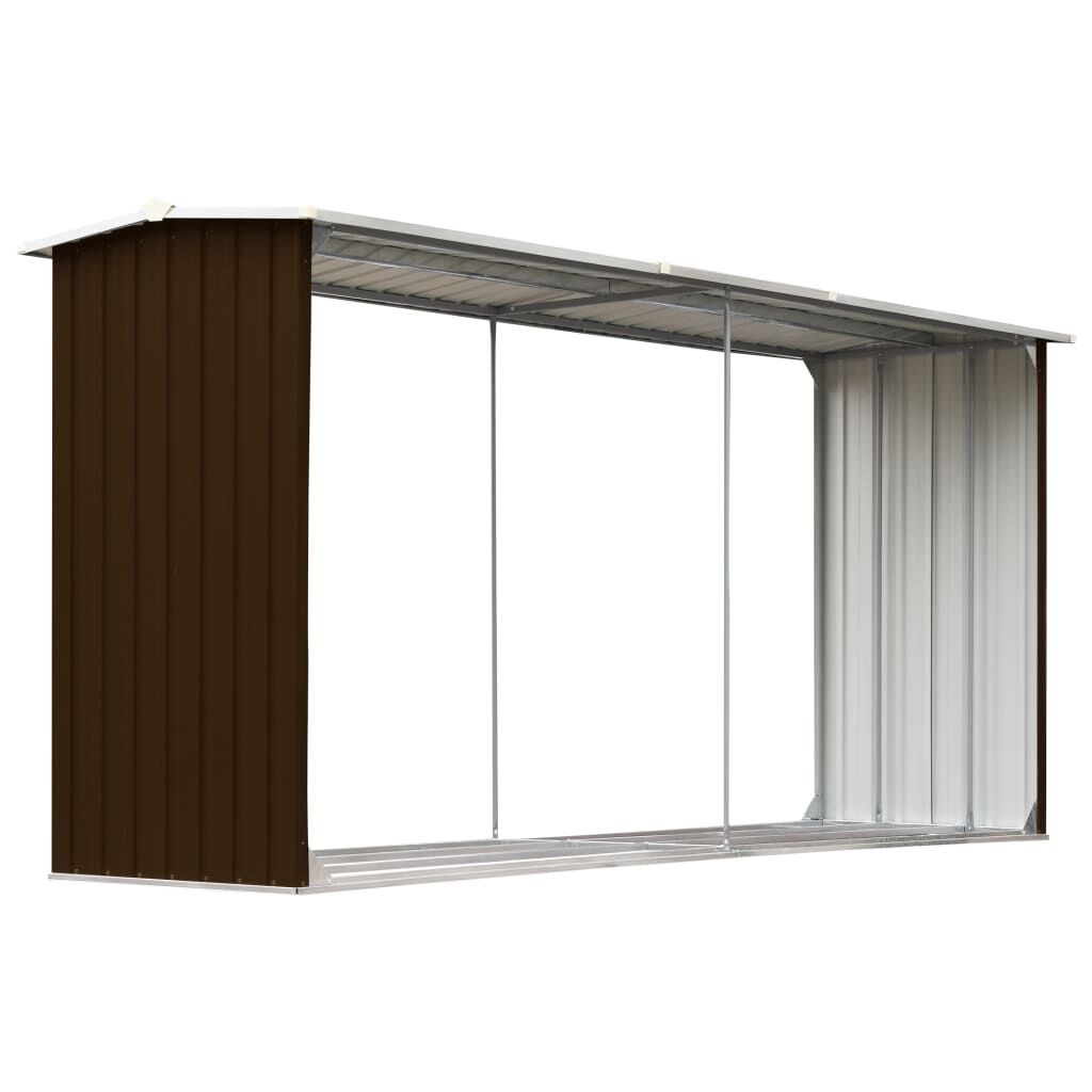 Abri à Bois Acier Galvanisé 330x92x153 cm Anthracite Marron