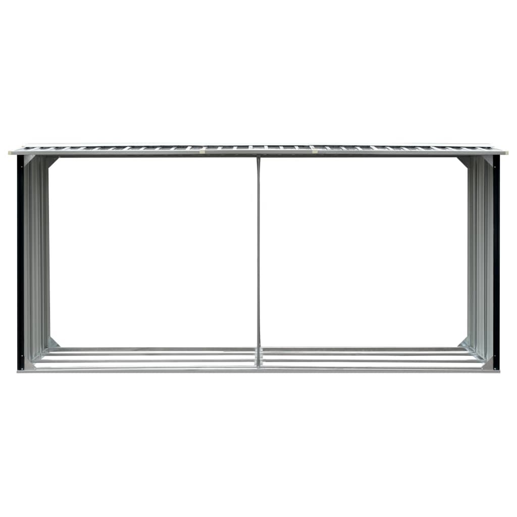 Abri à Bois Acier Galvanisé 330x92x153 cm Anthracite Noir