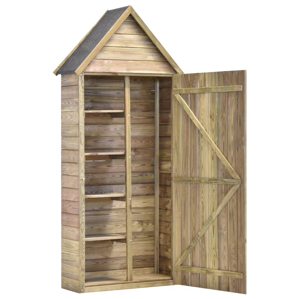 Abri à Outils de Jardin en Bois 69x32x178 cm – Pin Imprégné