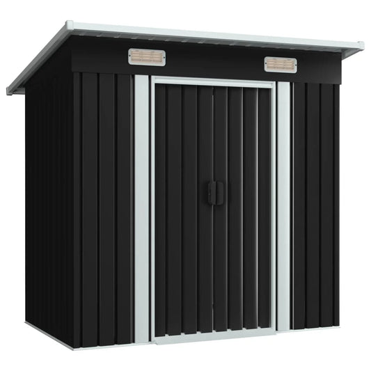 Abri de jardin métal avec portes coulissantes 190x124 cm Noir