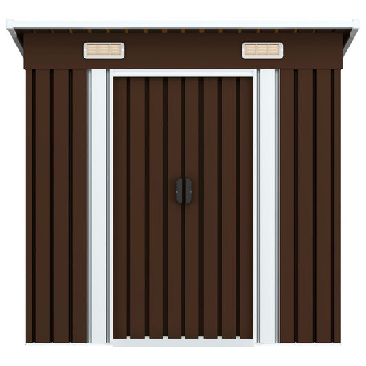 Abri de jardin en acier galvanisé anthracite 190x124x181cm Marron