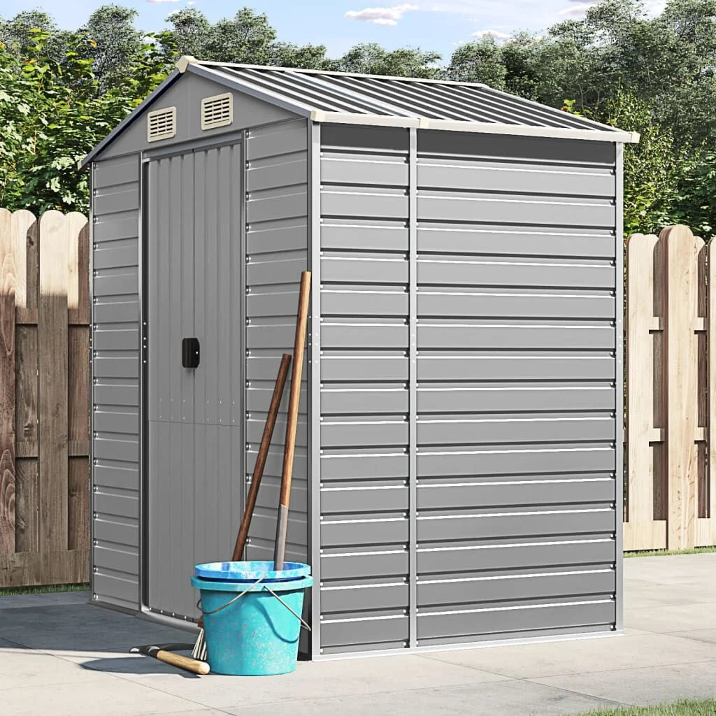 Abri de jardin acier gris clair 191x130x198 cm