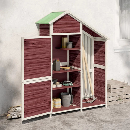 Abri à outils de jardin moka 120x53,5x170 cm en bois massif Café