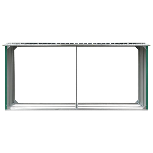Abri à Bois Acier Galvanisé 330x92x153 cm Anthracite Vert